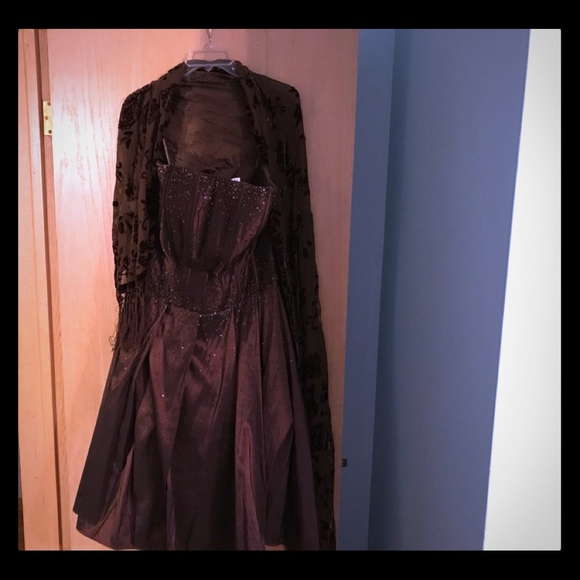 Beautiful Bronze Strapless Beaded Dress - Picture 1 of 1